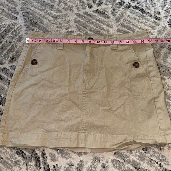 Tan Khaki Zip Up Mini Skirt - Picture 4 of 8